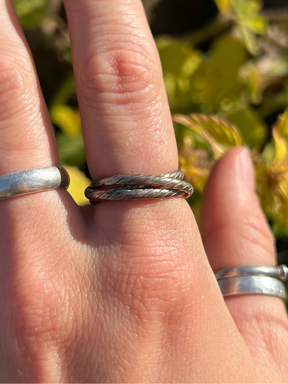 Vtg 925 Interlocking Twisted Rings